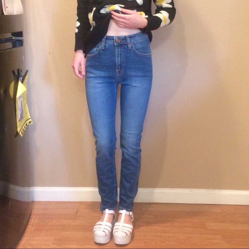 NWT nudie raw denim high waisted jeans